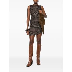 NEW MISSONI sleeveless short dress in brown/black